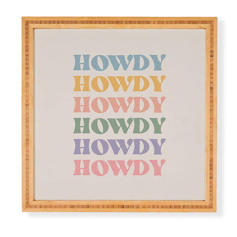 Cocoon Design Howdy Colorful Retro Quote Framed Wall Art