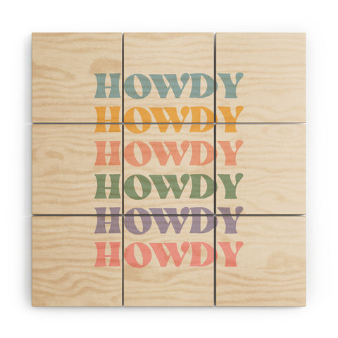 Cocoon Design Howdy Colorful Retro Quote Wood Wall Mural