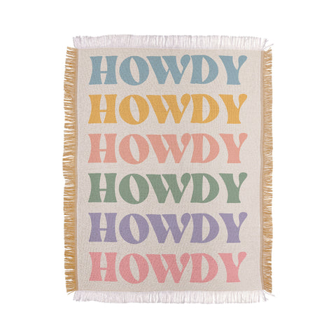 Cocoon Design Howdy Colorful Retro Quote Throw Blanket