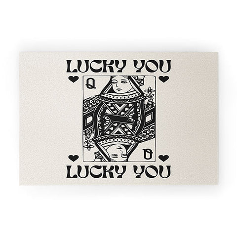 Cocoon Design Lucky you Queen of Hearts Black Welcome Mat