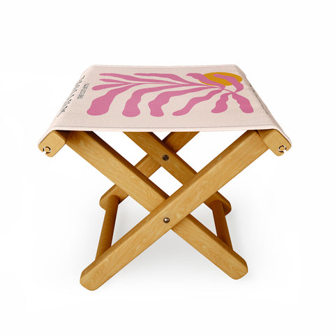 Cocoon Design Matisse Cut Out Pink Leaf Folding Stool