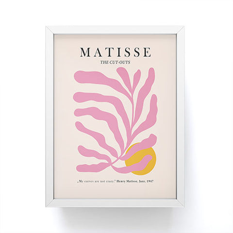 Cocoon Design Matisse Cut Out Pink Leaf Framed Mini Art Print