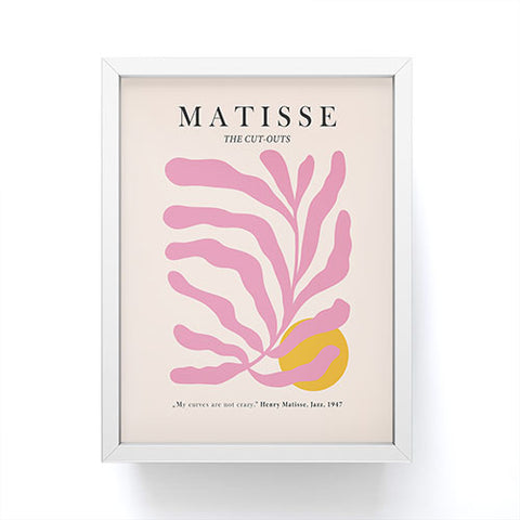Cocoon Design Matisse Cut Out Pink Leaf Framed Mini Art Print