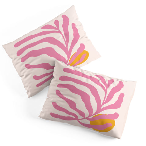 Cocoon Design Matisse Cut Out Pink Leaf Pillow Shams
