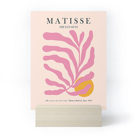 Cocoon Design Matisse Cut Out Pink Leaf Mini Art Print