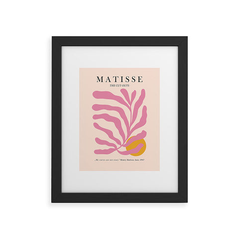 Cocoon Design Matisse Cut Out Pink Leaf Framed Art Print