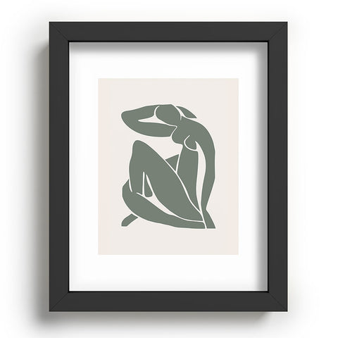 Cocoon Design Matisse Woman Nude Sage Green Recessed Framing Rectangle
