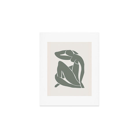 Cocoon Design Matisse Woman Nude Sage Green Art Print