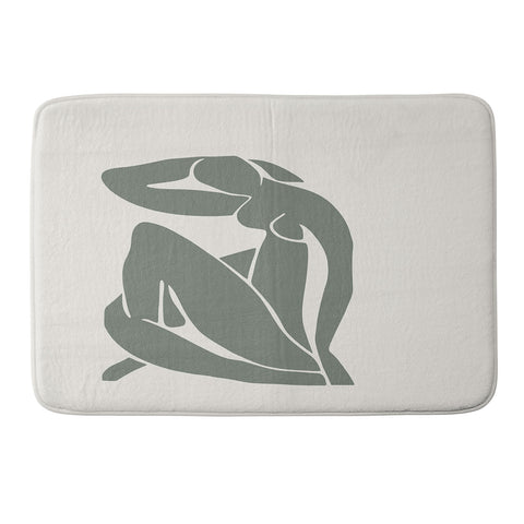 Cocoon Design Matisse Woman Nude Sage Green Memory Foam Bath Mat
