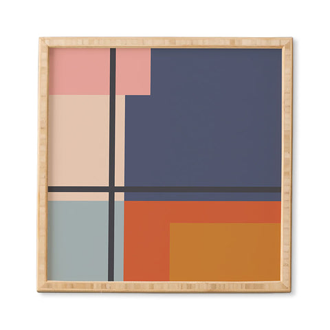 Cocoon Design Mid Century Modern Retro Color Framed Wall Art