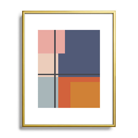 Cocoon Design Mid Century Modern Retro Color Metal Framed Art Print