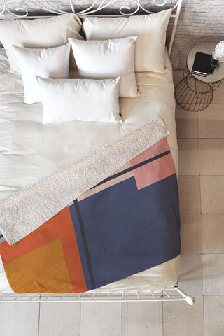 Cocoon Design Mid Century Modern Retro Color Fleece Throw Blanket
