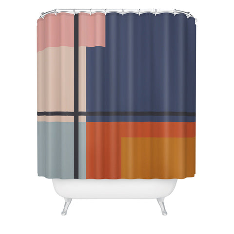 Cocoon Design Mid Century Modern Retro Color Shower Curtain