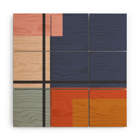 Cocoon Design Mid Century Modern Retro Color Wood Wall Mural