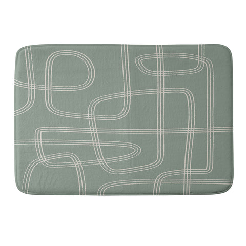 Cocoon Design Modern Sage Green Abstract Memory Foam Bath Mat