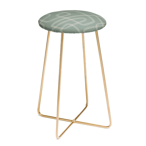 Cocoon Design Modern Sage Green Abstract Counter Stool