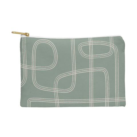 Cocoon Design Modern Sage Green Abstract Pouch