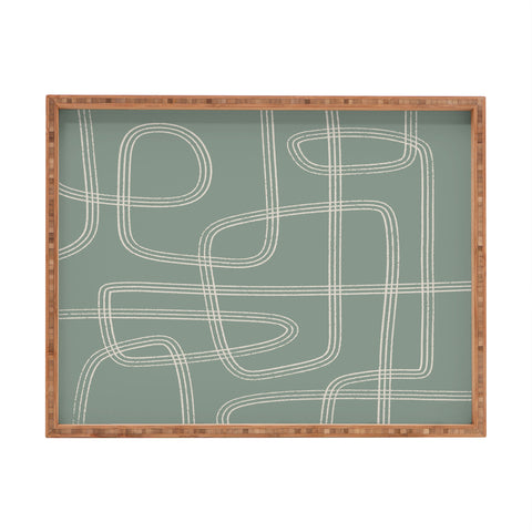 Cocoon Design Modern Sage Green Abstract Rectangular Tray