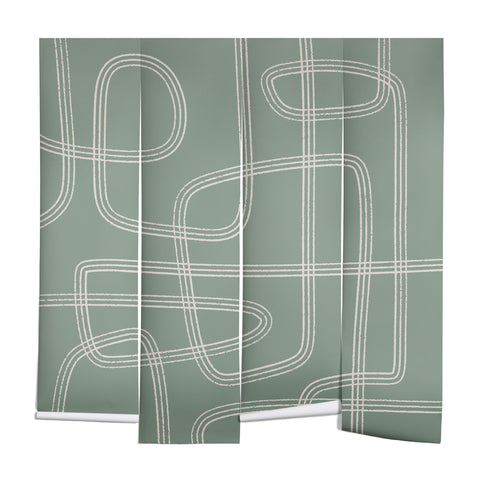 Cocoon Design Modern Sage Green Abstract Wall Mural