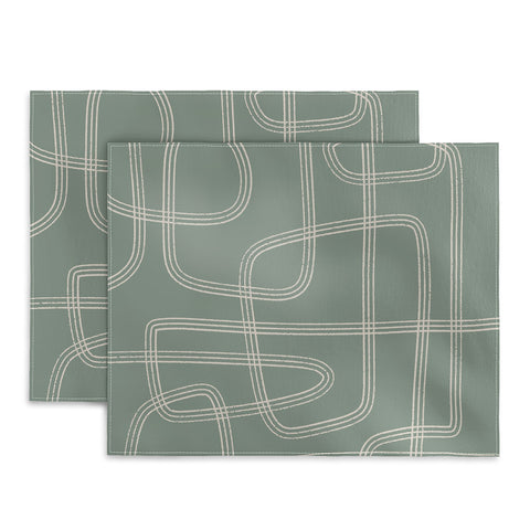 Cocoon Design Modern Sage Green Abstract Placemat