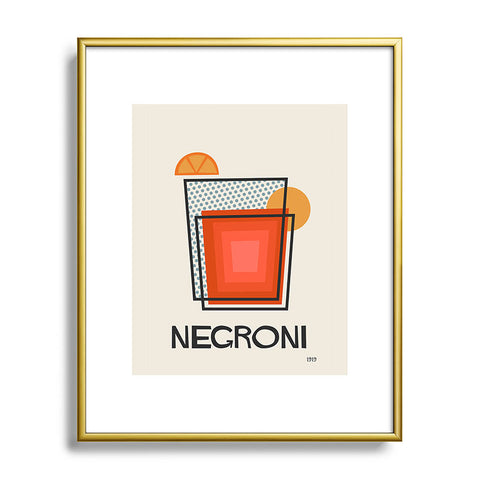 Cocoon Design Negroni Minimalist Mid Century Metal Framed Art Print