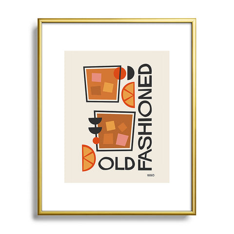 Cocoon Design Old Fashioned Cocktail Minimal Metal Framed Art Print