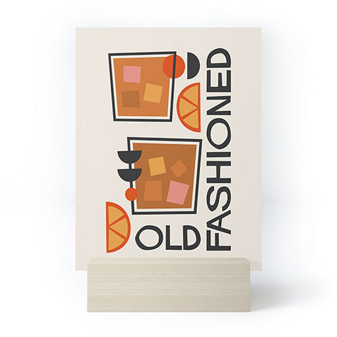 Cocoon Design Old Fashioned Cocktail Minimal Mini Art Print