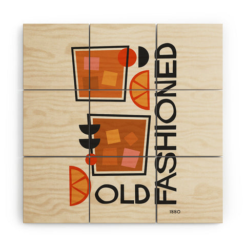 Cocoon Design Old Fashioned Cocktail Minimal Wood Wall Mural