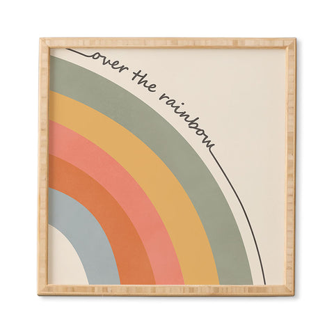 Cocoon Design Retro Boho Rainbow with Quote Framed Wall Art