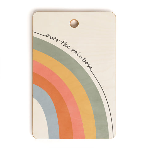 Cocoon Design Retro Boho Rainbow with Quote Cutting Board Rectangle