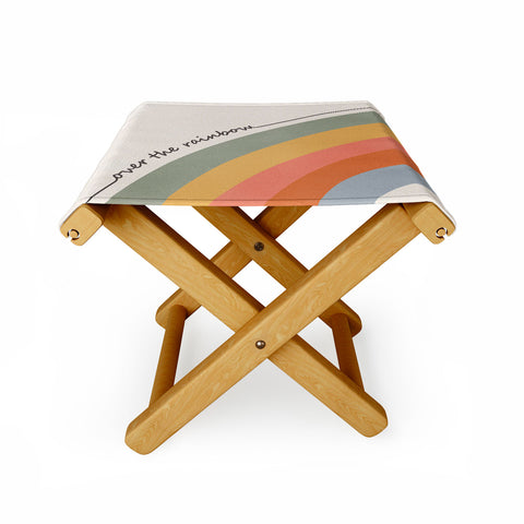 Cocoon Design Retro Boho Rainbow with Quote Folding Stool