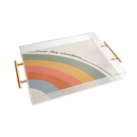 Cocoon Design Retro Boho Rainbow with Quote Acrylic Tray