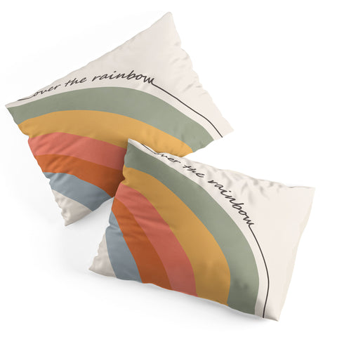 Cocoon Design Retro Boho Rainbow with Quote Pillow Shams
