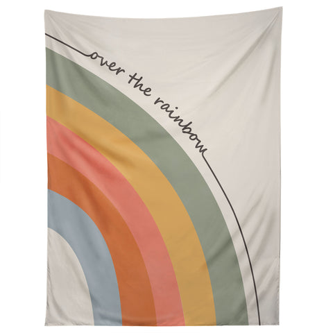 Cocoon Design Retro Boho Rainbow with Quote Tapestry