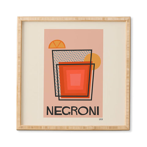 Cocoon Design Retro Cocktail Print Negroni Framed Wall Art