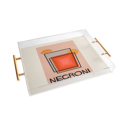 Cocoon Design Retro Cocktail Print Negroni Acrylic Tray