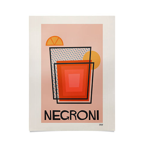 Cocoon Design Retro Cocktail Print Negroni Poster