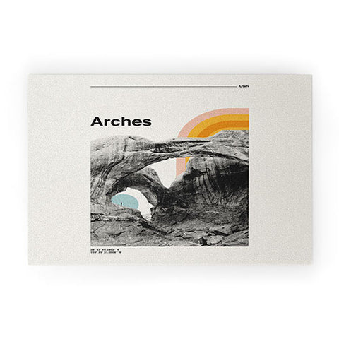 Cocoon Design Retro Travel Poster Arches Welcome Mat