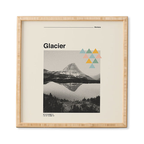 Cocoon Design Retro Travel Poster Glacier Framed Wall Art
