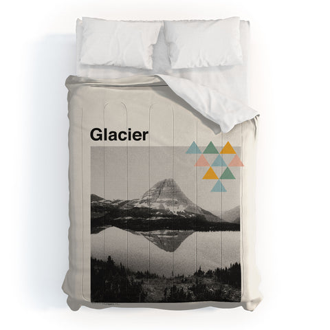 Cocoon Design Retro Travel Poster Glacier Comforter