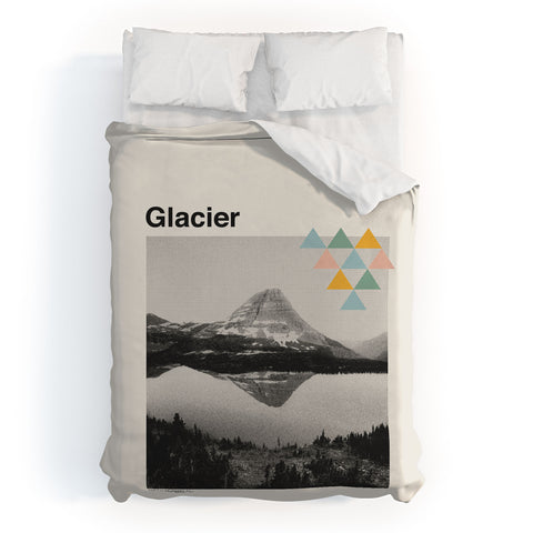 Cocoon Design Retro Travel Poster Glacier Duvet Cover