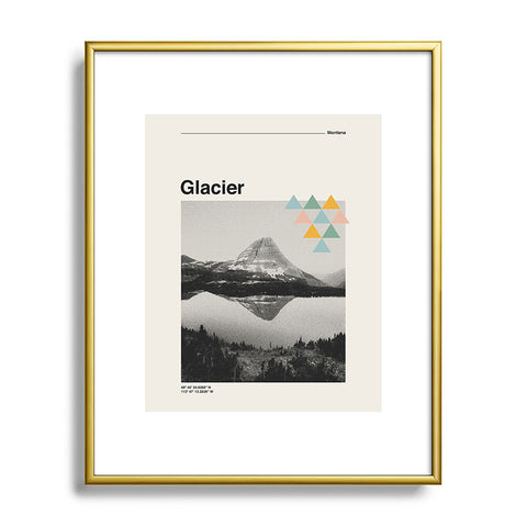 Cocoon Design Retro Travel Poster Glacier Metal Framed Art Print