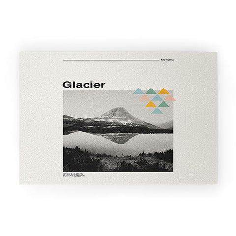 Cocoon Design Retro Travel Poster Glacier Welcome Mat