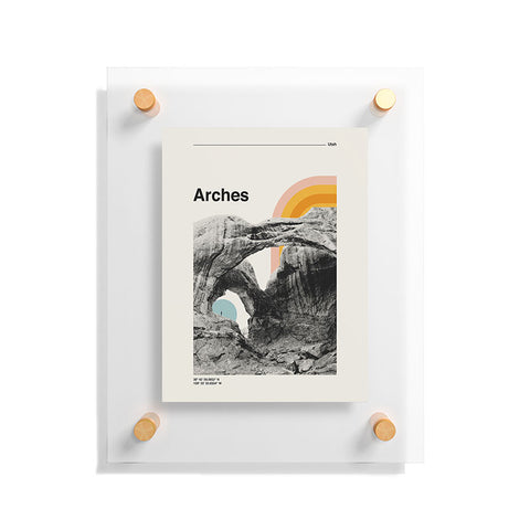 Cocoon Design Retro Travel Poster Zion Floating Acrylic Print