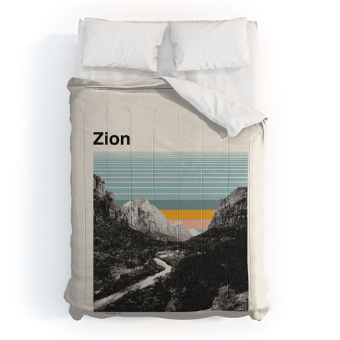 Cocoon Design Retro Travel Poster Zion Comforter