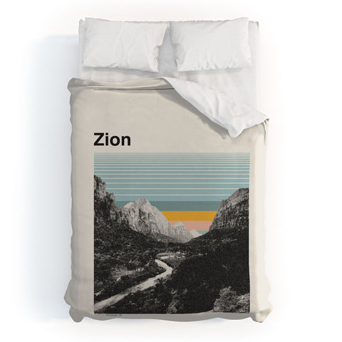 Cocoon Design Retro Travel Poster Zion Duvet Cover