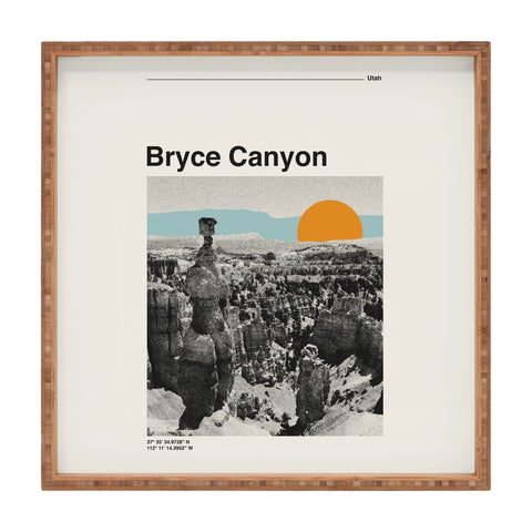 Cocoon Design Retro Traveler Poster Bryce Canyon Square Tray