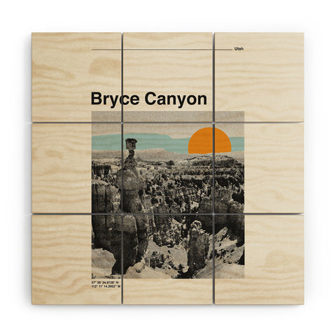 Cocoon Design Retro Traveler Poster Bryce Canyon Wood Wall Mural