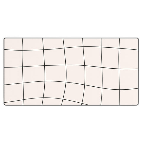 Cocoon Design Retro Warped Grid Black and White Desk Mat