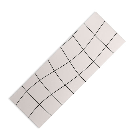 Cocoon Design Retro Warped Grid Black and White Yoga Mat